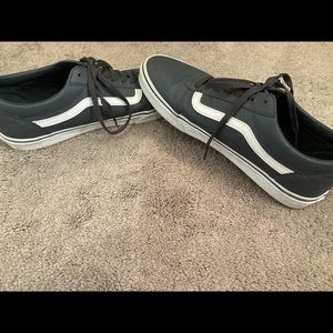 Grey leather vans